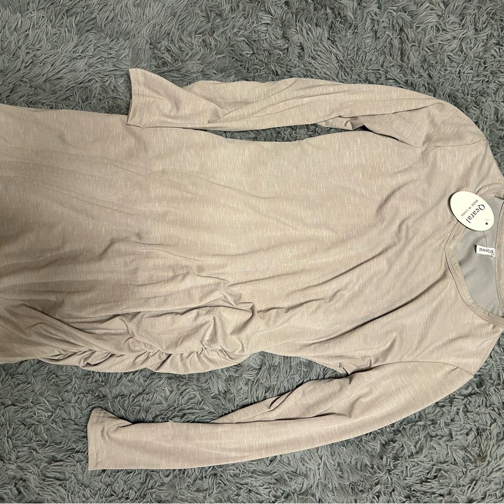 H&M Beige Long Sleeve Dress